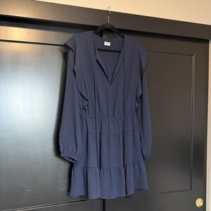 Wilfred Elegant Navy Long Sleeve Dress